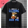 Funny Astronaut  Vacuum Cleaner Space Graphic Tshirt Short Sleeve 100 Cotton Round Neck Humor Style Casual Fashion Tshirt