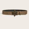 Punk Leather Belt With Metal Snap Buckle For Casual Youth Fashion