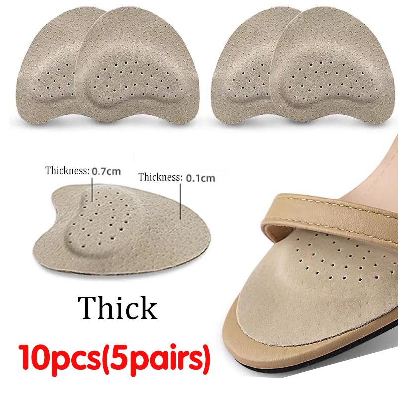 2/3/5pairs Sandals Anti-slip Stickers Leather Forefoot Pad Women High Heels Pain Relief Insert Cushion Foot Care Shoes Pad