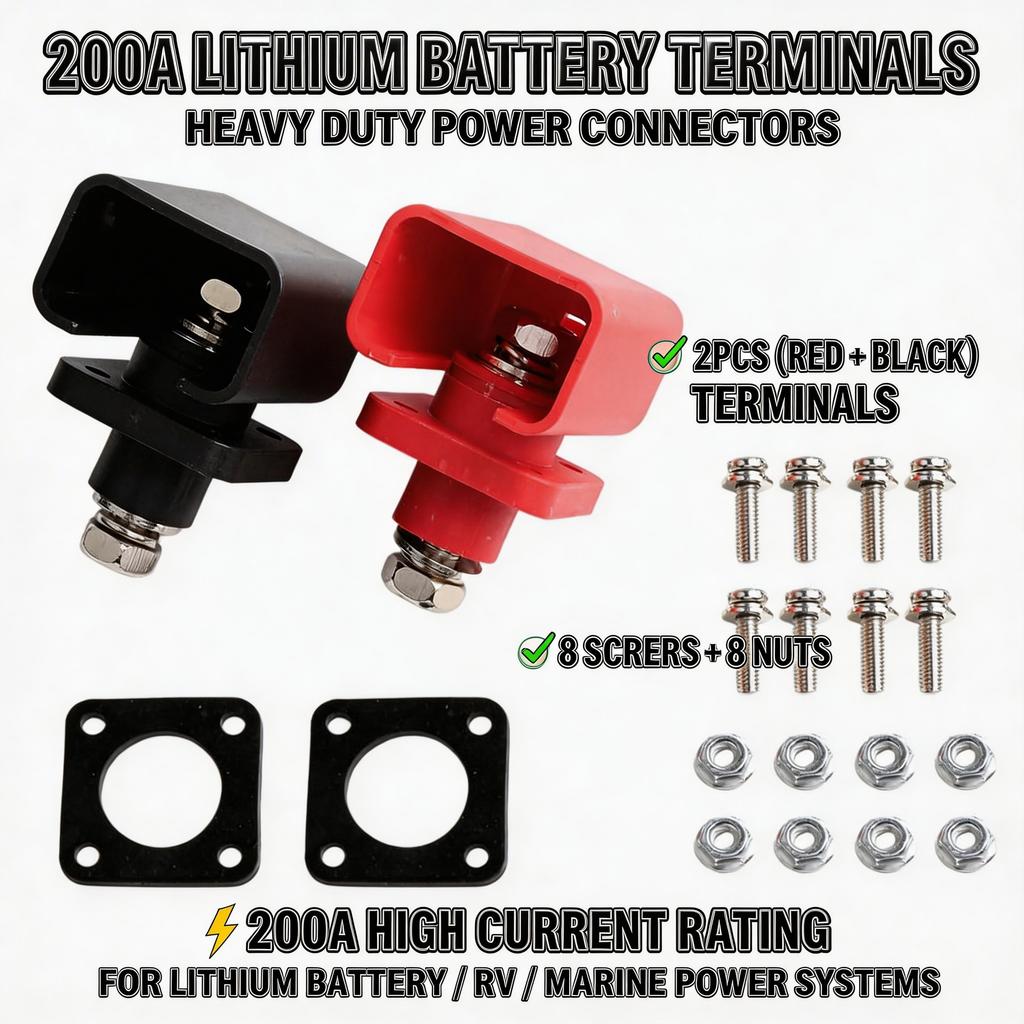 Lithium Battery Terminal Block High Current Energy Inverter Plug Mounted Type Storage Connector Flame Retardant Heat Resistant