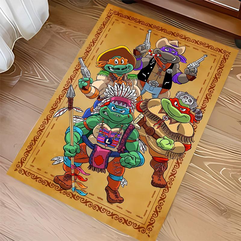 1pc Teenage Mutant Ninja Turtles Print Area Rug - Soft,Washable Non-Slip Indoor Mat for Office Chairs,Living Room,Home Office Decorative Rug
