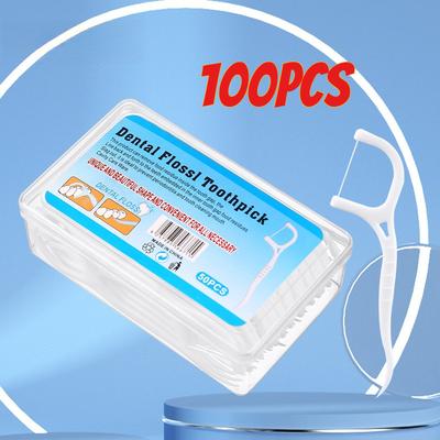 50/100 Stück Zahnseide-Stäbchen Einweg-Zahnstocher Interdentalreinigung Zahnstocher Mundpflege Flosser