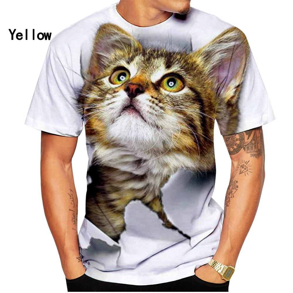 Cat Cute Pattern Men Summer Sportwear T-shirts O Neck Short Sleeve 3d Printed T Shirt Casual Breathable Tops