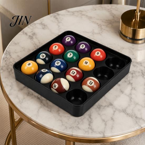 Pool Billard Tablett für 16 Kugeln, 3D-gedruckter Halter mit erhöhtem Rand, Snooker Transport-Aufbewahrungstablett, Tischzubehör