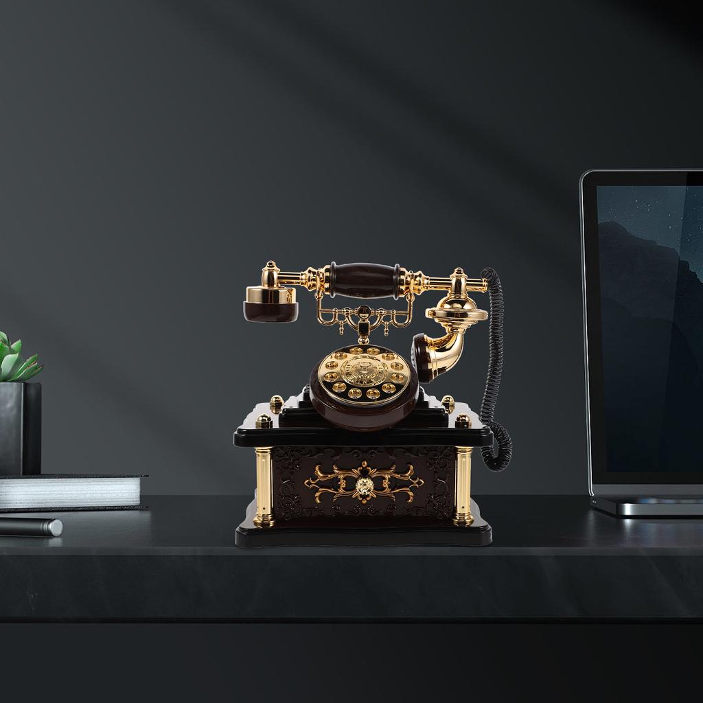 Telephone Music Box Retro Desk Phone For Home Office Bar Vintage Telephone Decor Old Fashioned Dial