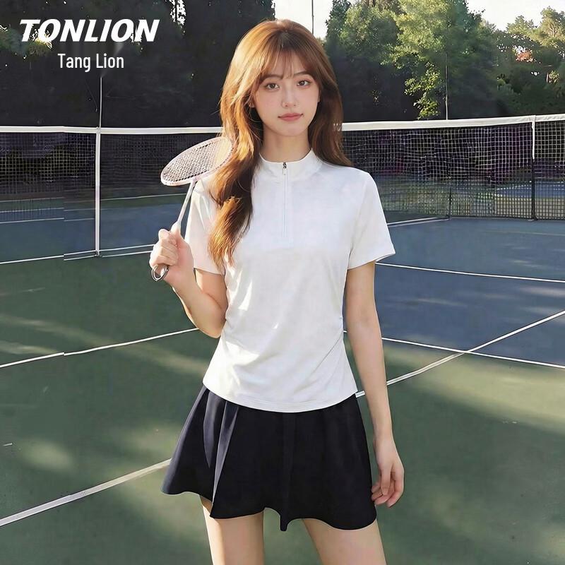 TonLion Women s Quick-Dry Half-Zip Sports T-Shirt L
