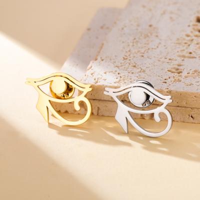 Teamer Egyptian Eye Of Horus Ankh Pin Brooch Stainless Steel For Women Man Christian Symbols Vintage Amulet Jewelry Accessory