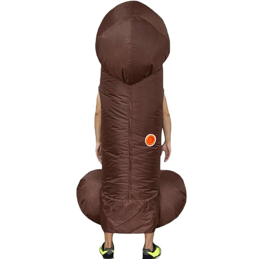 Costume gonflable amusant et original pour adulte, pénis, marron