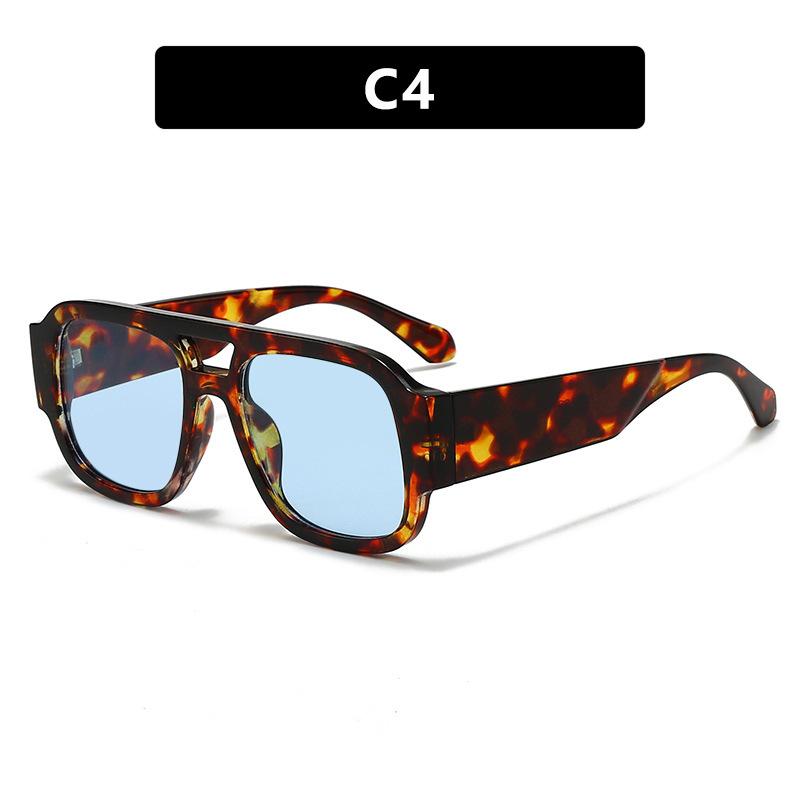 Trendy Pilot Double Bridge Square Frame Women Sunglasses Brand Designer Cool Men Sunglass Driving Hiking Eyewear Uv400