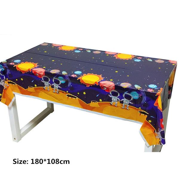 Cartoon Universe Space Astronaut Theme Party Festive Decor Paper Plates Cups Banner Tablecloth Straws