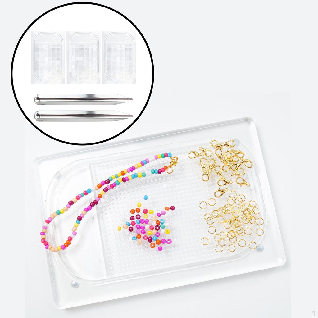 Perlenschaufel-Laborlöffel mit Matte zur Schmuckherstellung aus Edelstahlsteinen