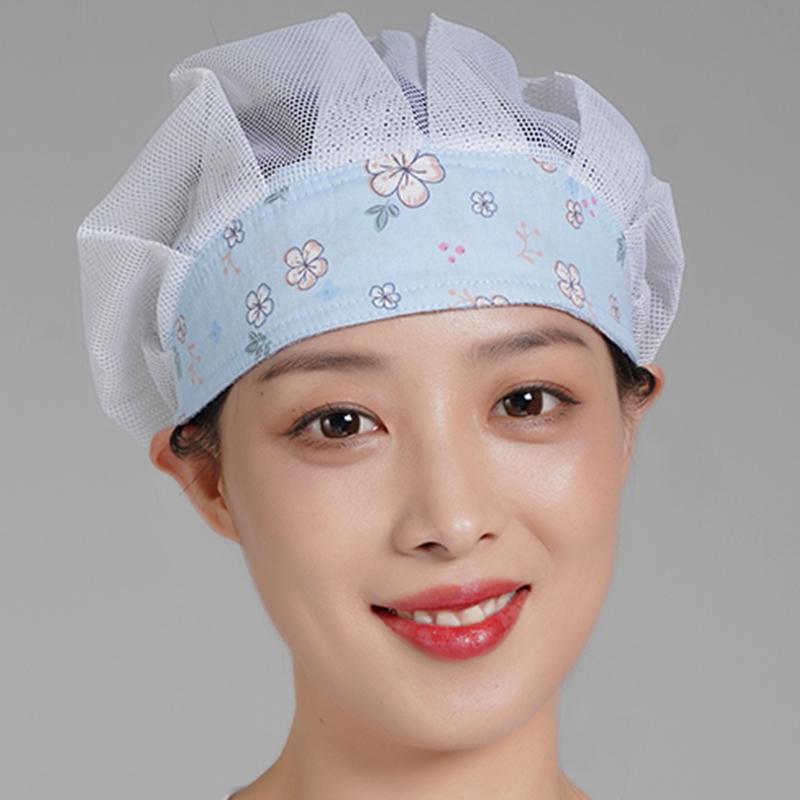 Breathable Dustproof Women's Work Cap - Mesh Chef Hat for Kitchen Hygiene, Oil & Smoke Proof