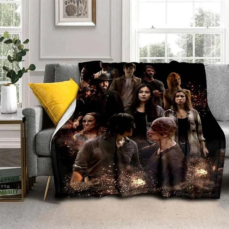 Daryl Dixon Walking Dead Flannel Throw Blanket Soft Warm Blanket for Home Sofa Office Travel Camping Birthday Gift