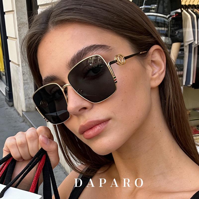 DAPARO European and American square sunglasses big brand flat for ins metal sunglasses high quality