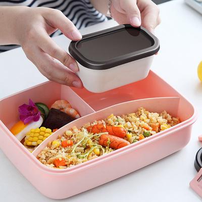1 ks obědový box s lžící vidličkou velkokapacitní nádoby na jídlo bento box mikrovlnný přenosný student nepropustný ekologický BPA