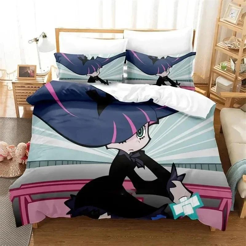 3D Printed Anime Panty Stocking Garterbelt Bedding Set Anime Double Twin Full Queen King Adult Kids Bedclothes Quilt Cover