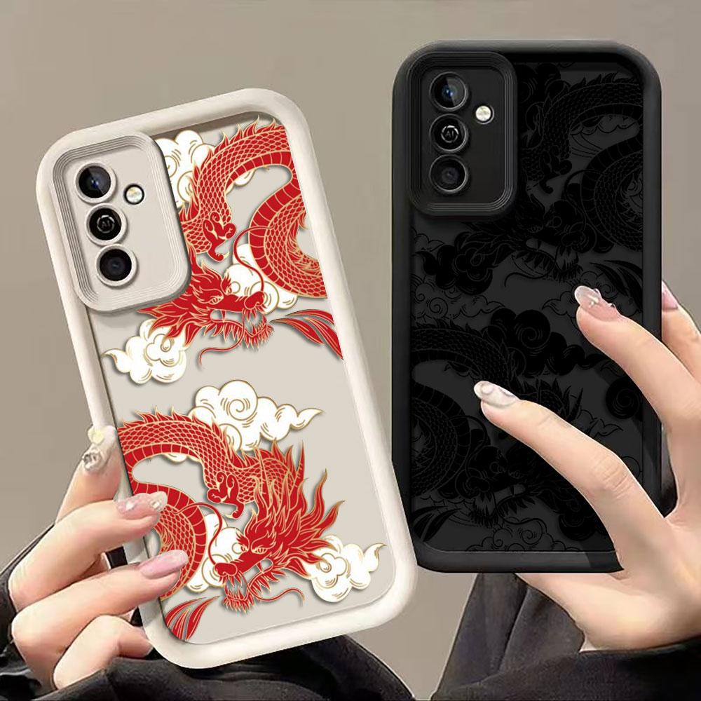Fashion Dragon Pattern Phone Case For Samsung Galaxy S26 S25 S24 S23 S22 S21 FE S20 ULTRA PLUS TPU Case Shockproof Cover Shell