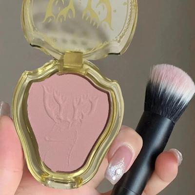 Yüz Allık Mat Doğal Yanak Tonu Yüzü Aydınlatmak Su Geçirmez Yüz Şekillendirme Kozmetik Allık Pudra Yumuşak Kadın Makyaj 1 adet