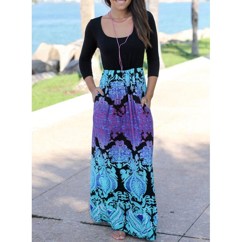 Premium Quality Boho Long Maxi Dress Featuring Floral Vintage Design For Summer