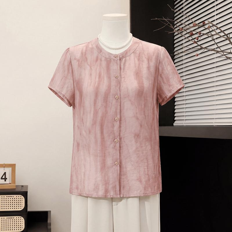 Yuzhaolin Women s Mid-Aged Summer Blouse 3XL (120-135 lbs)