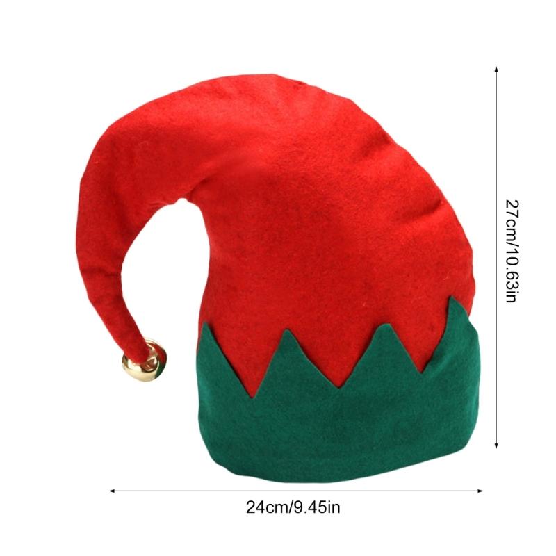 Fröhliche Elfenmütze mit Glöckchen Unisex Beanies Mütze Slouch Weihnachten Kopfbedeckung Baggy Mütze Slouch Beanies Schelmischer Elf