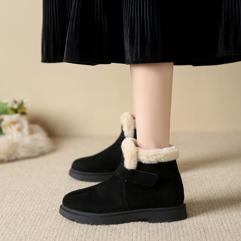 Fashion Women's Boots 2024 Winter New Fashion Solid Color Leather Western Shoes Women's Lace-up Thick-Soled Ankle Boots Women