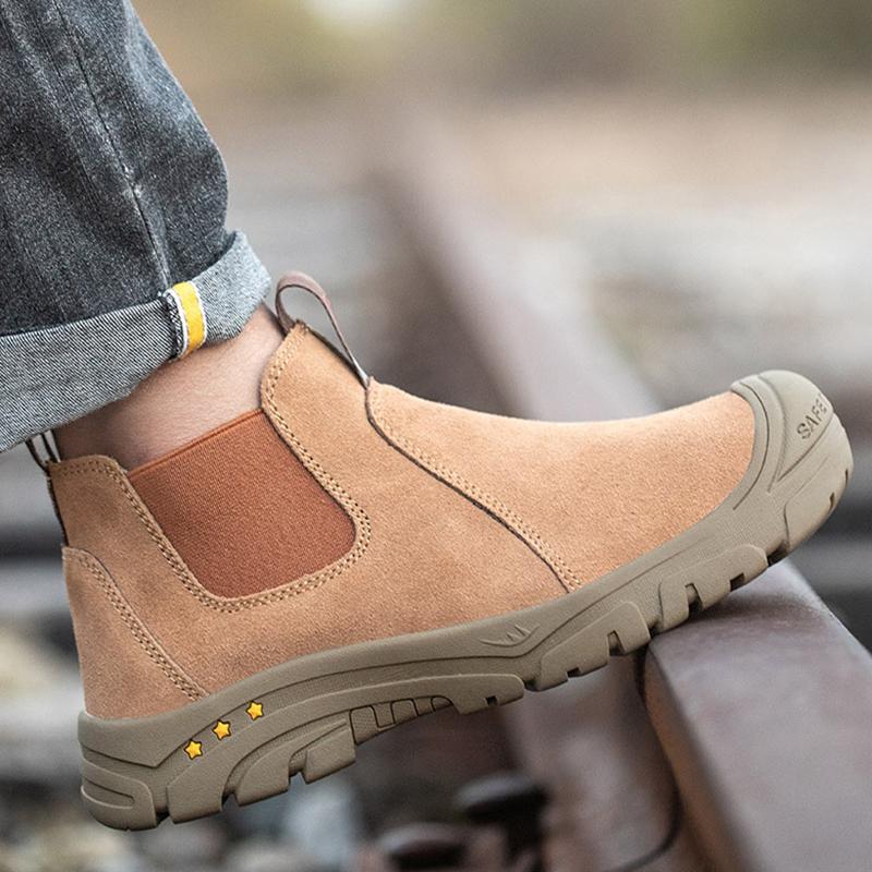Oulylan New Men's Anti-Puncture Safety Shoes Anti Scalding Welding Shoes Steel Toe Anti Smashing  Work Shoes