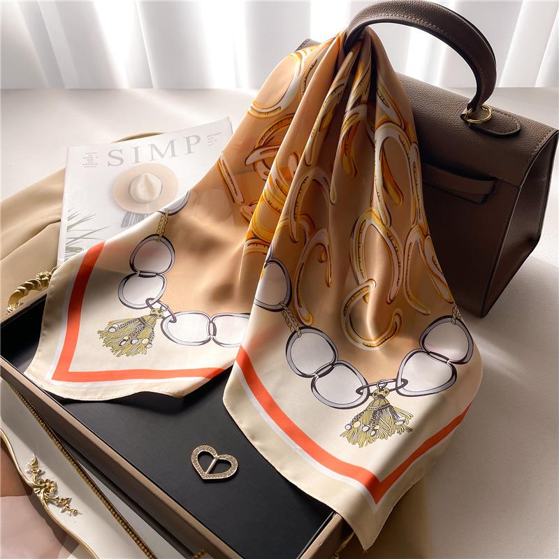 Xiaoxiangfeng silk scarf square scarf imitation silk scarf bag head tied bag waist decoration multi-purpose travel single product silk scarf women