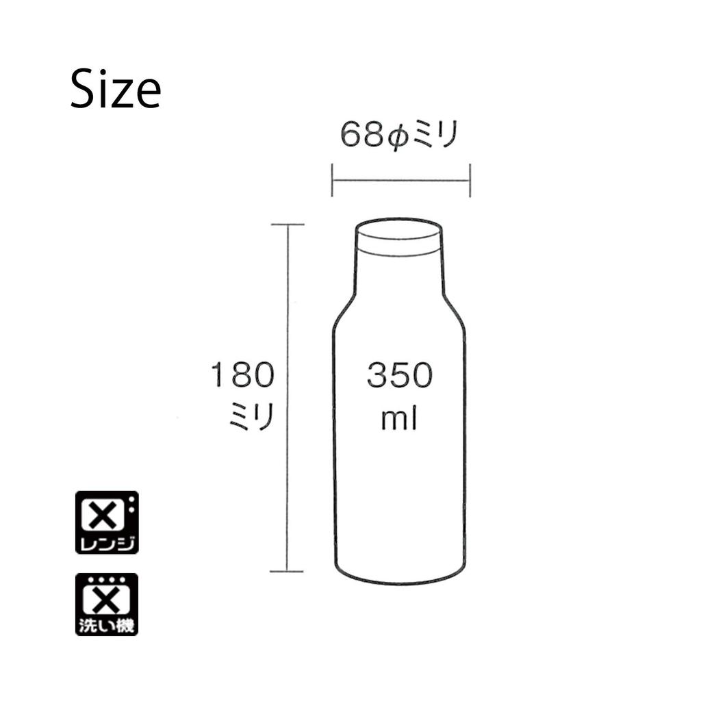 Takenaka Coco Pot Edelstahl-Trinkflasche, Schwarz, 350 ml, T-86383