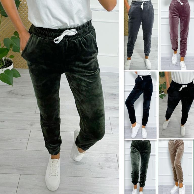Women's Casual Pants with Elastic Waistband and Lace-up, Suitable for All Occasions