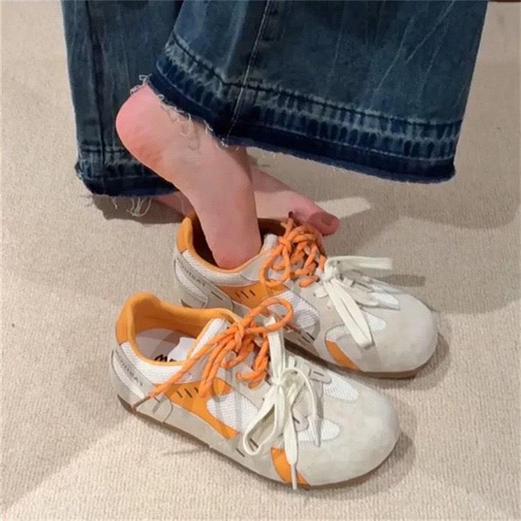 Ugly cute German training shoes women's 2025 spring and summer new mesh breathable board shoes fashionable versatile casual flat-soled Forrest Gump sh