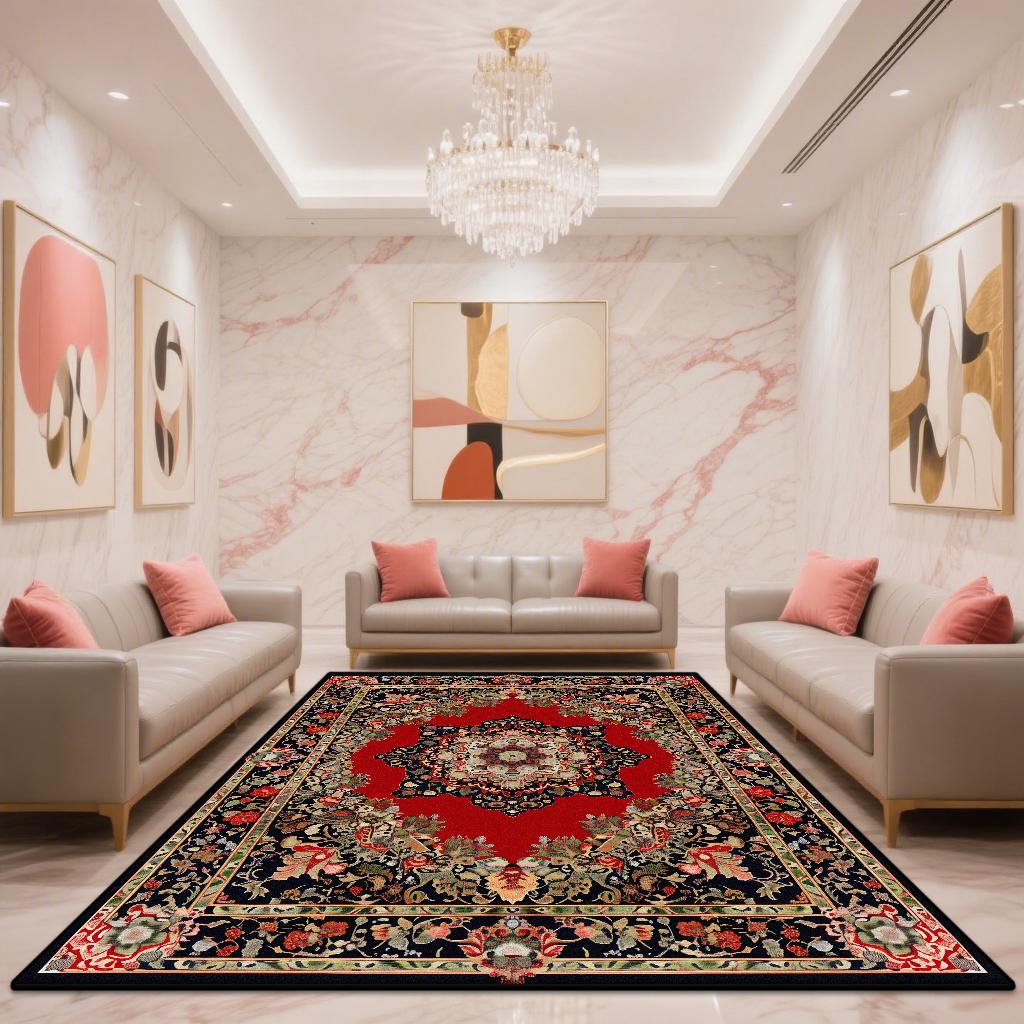 Retro Bohemian Carpets for Living Room Decoration Bedroom Red Carpet Persian Rugs for Bedroom Non-slip Lounge Rug Mat floor