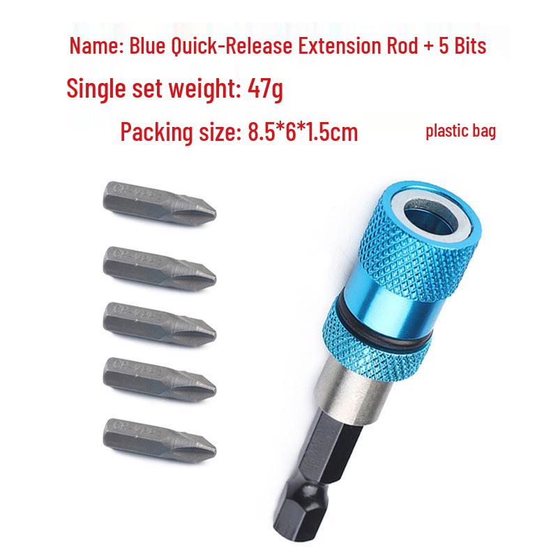 65mm Adjustable 1/4 Screwdriver Bit Holder, Carbon Steel Extension Bar, Quick Release