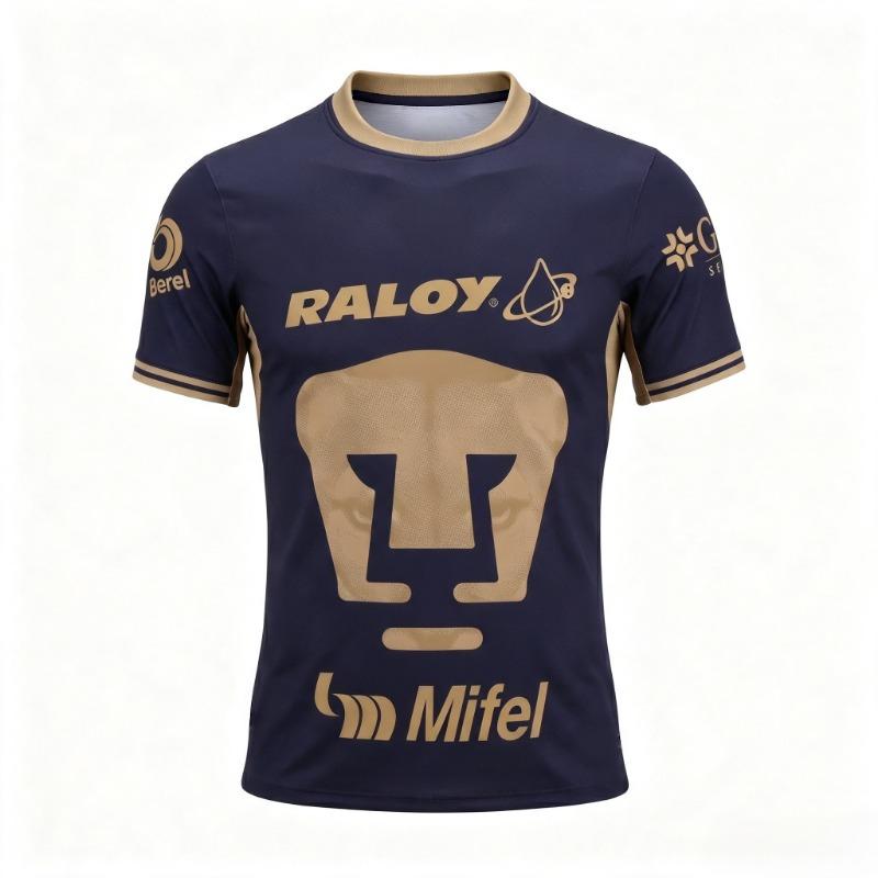 2026 Pumas UNAM 3D-Druck Fußballtrikot Herren Damen Sommer Sport Übergröße T-Shirt Atmungsaktiv Schnelltrocknend Streetwear Kleidung