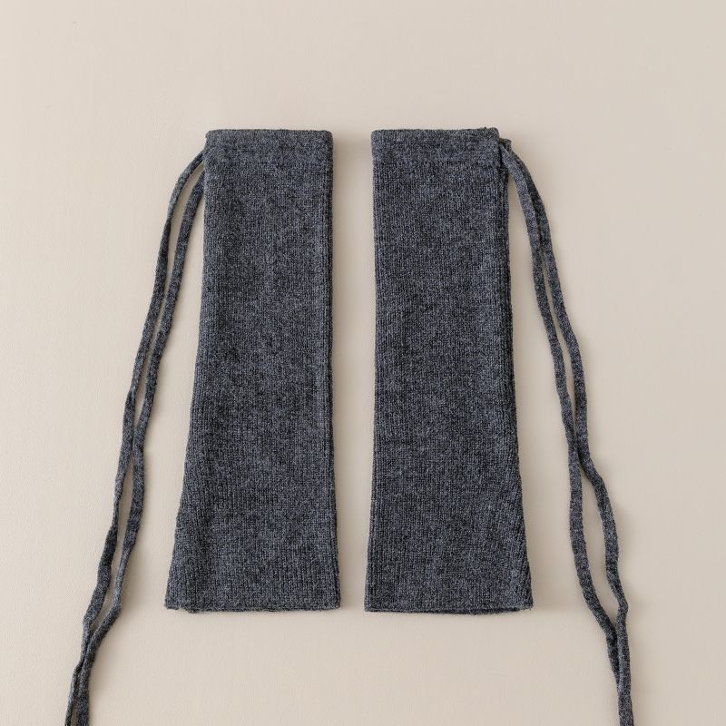 Japanese Style JK Drawstring Strappy Slouch Socks Leg Warmers Slimming Long Tube Socks Autumn Winter Micro Flared Leg Warmers Warm Knitted Loose Fit