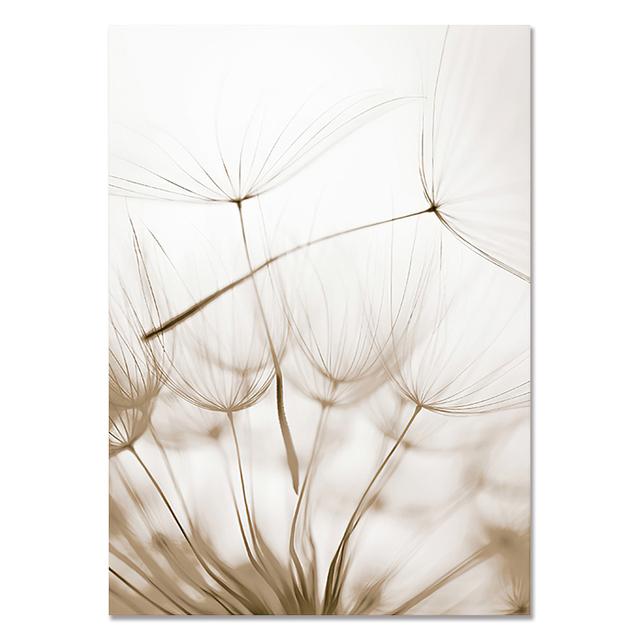 Nordic Wall Art White Shell Beach Flower Dandelion Canvas Painting  Posters and Prints Wall Pictures for Living Room Home Decor