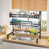 Over-Sink Dish Drying Rack Kitchen Above-Sink Shelf 52cm Compact Large-Capacity Dish Drainer for Plates Bowls Cutting Board