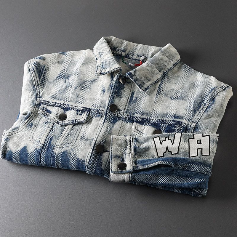 Spring and Autumn Retro American Heavy Washed Denim Jacket
