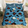 Halloween Duvet Cover Queen Boys Trick or Treat Bedding Set For Kids Teen Room Decor Microfiber Soft Sugar Skull Comforter Cover