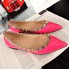 Fashion Small Size 31 32 33 Flat Shoes for Women Spring and Autumn Rivet Pointed Flat Shoes Shallow Large Size Shoes for Women 44 45