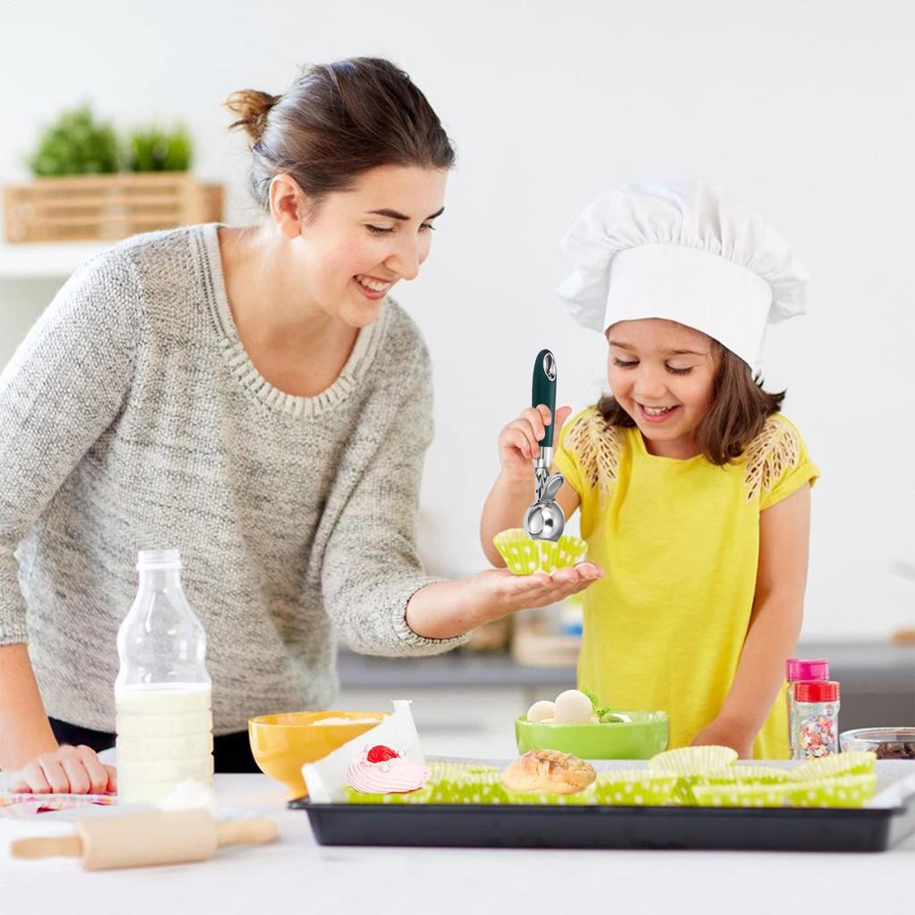 Ice Cream Scooper Heavy Duty Ice Cream Scoop Ergonomic Handle Heavy-Duty Baller Shovel Scraping Molding Measuring Portioning