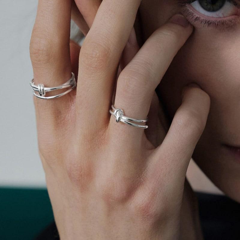 TOU NP027 Double Twist Band Open Ring