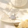 Rhinestone Inlaid Heart Pendant Necklace in Light Luxury Style for Women