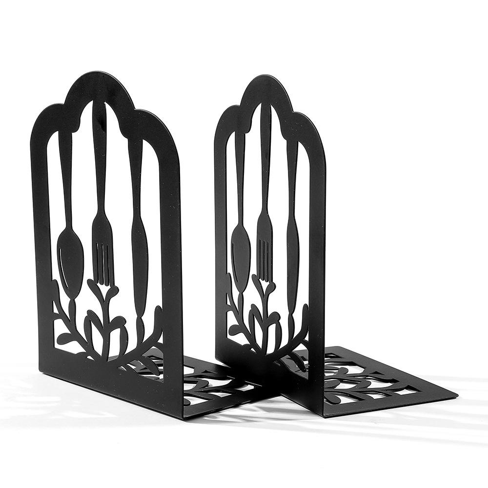 Retro Simple Cutlery Graphics Book Stand - Hollowed-out Bookshelf for Students