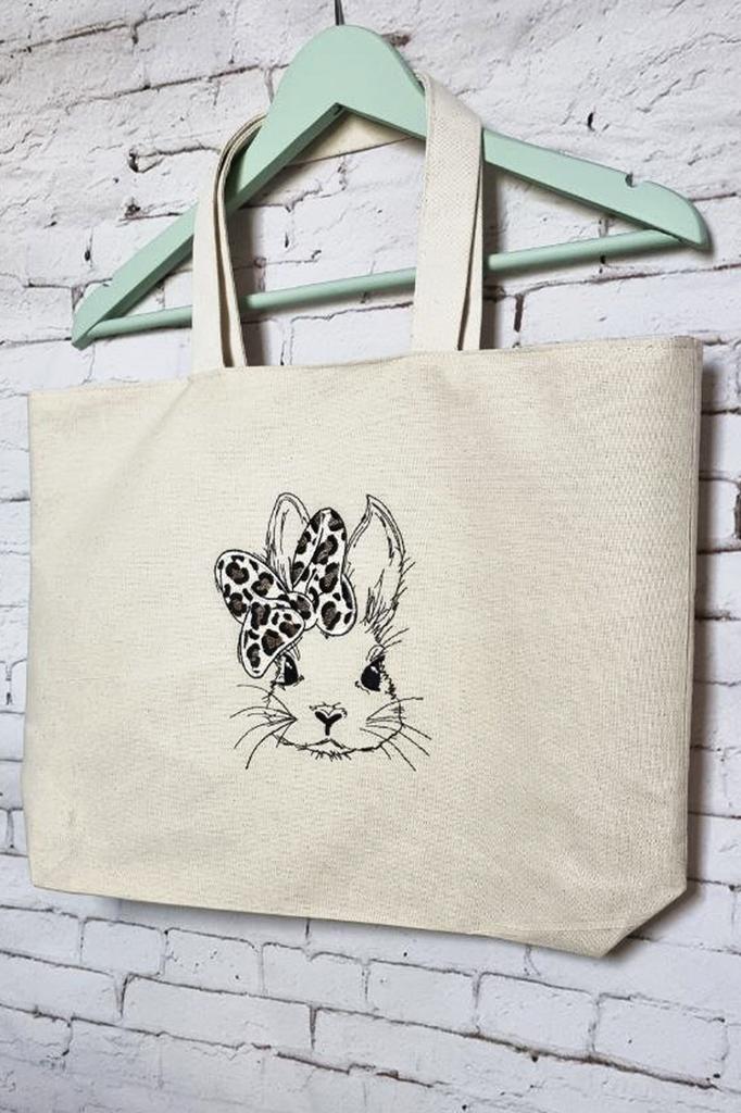 Shopper with Embroidery Rabbit with Bow LB786 NeedleWoman Beige (39681001)