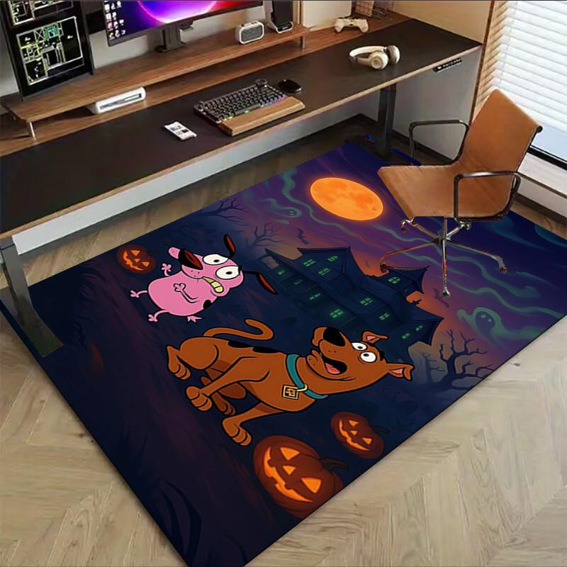 1pz Tappeto di Scooby Doo per Halloween Antiscivolo in Poliestere Tappetino per Pavimento per Ufficio, Camera da Letto