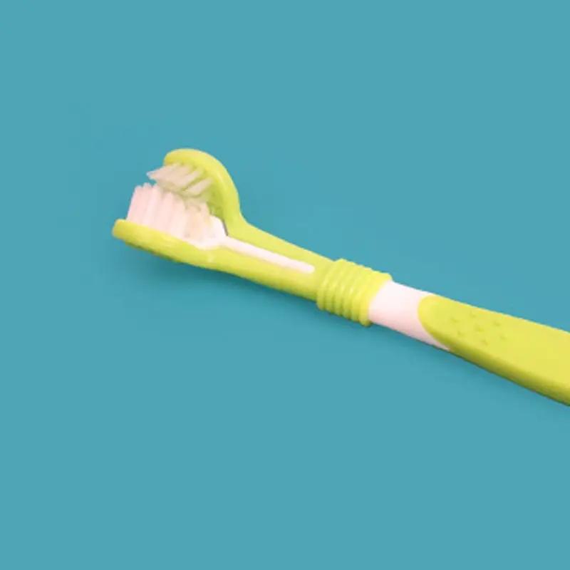 1Pc Pet Toothbrush Dog Cleaning Mouth Toothbrush Three Sided Multiangle Cleaning Tartar Teeth Health Care Tool Pet Supplies