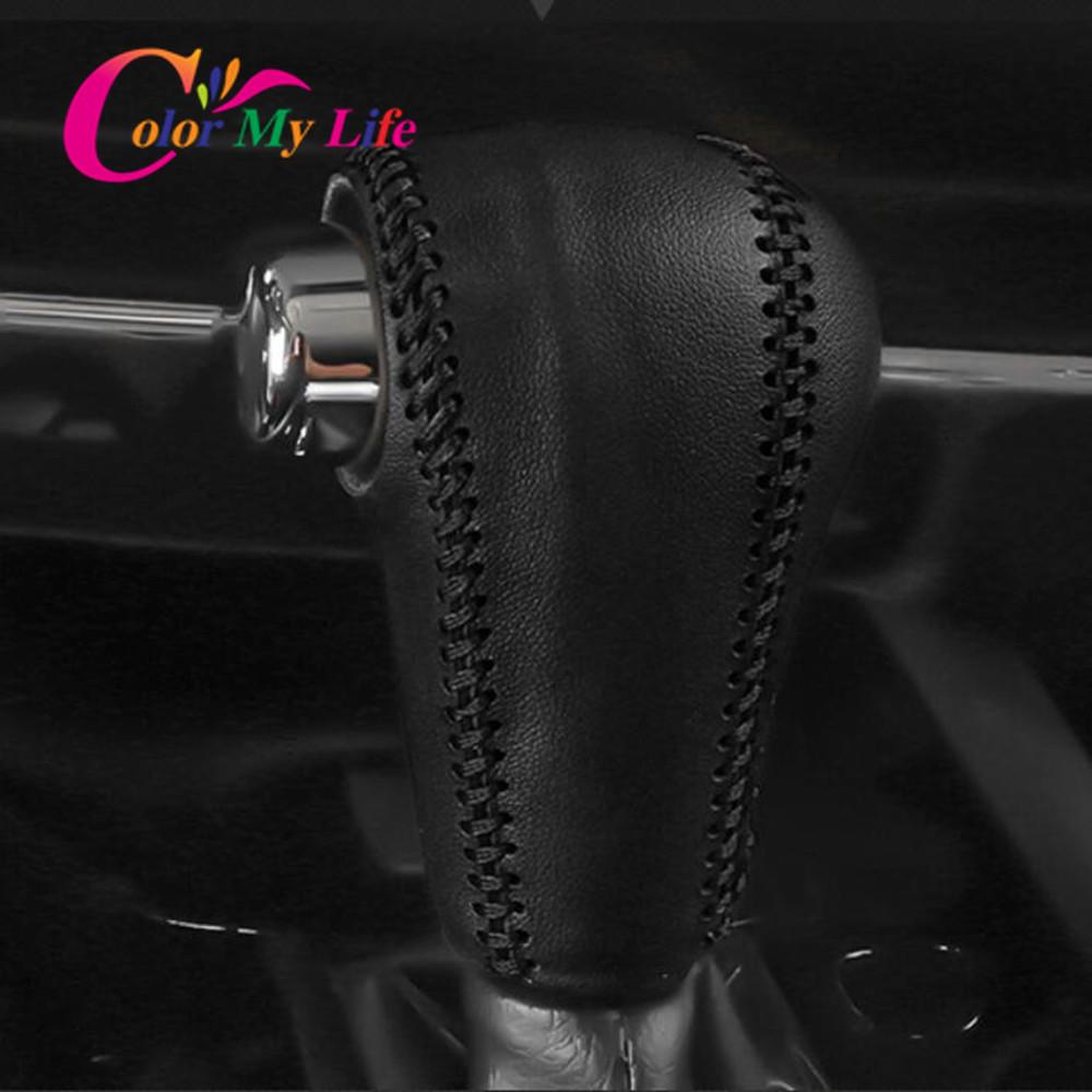 Kožené límce do auta Color My Life pro Honda HRV HR-V Vezel 2014 - AT ochranný kryt knoflíku hlavice převodovky