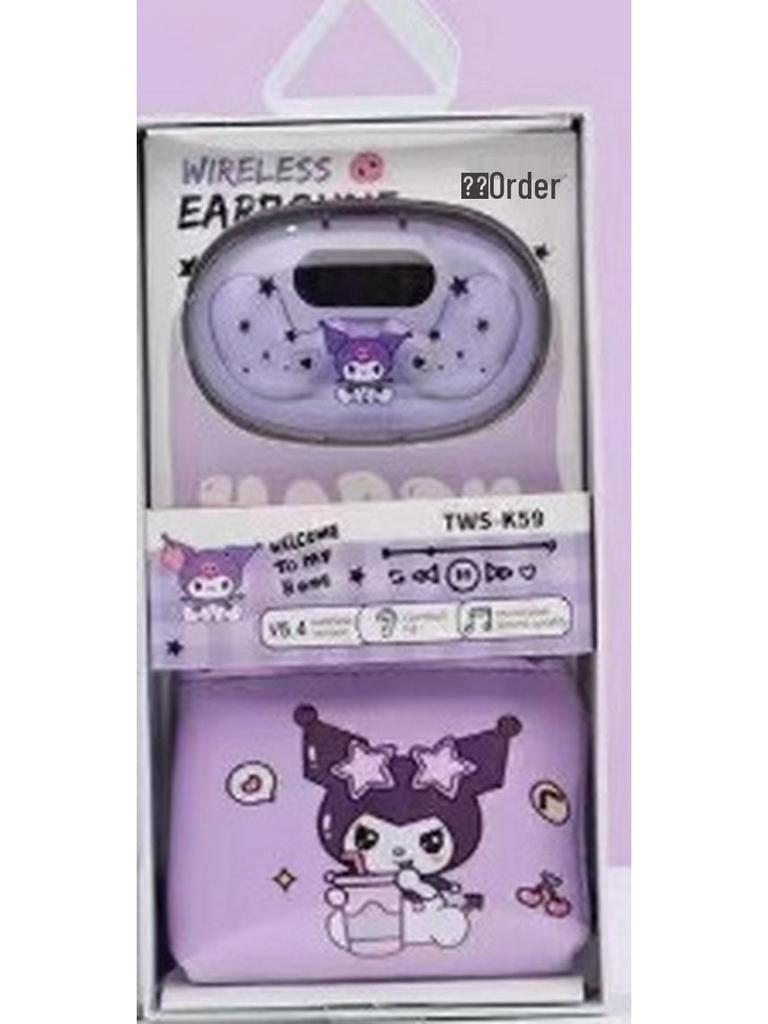 2025 TWS-K59 Bluetooth 5.3 Earphones with Cartoon Coin Purse Wireless Sleep Design
