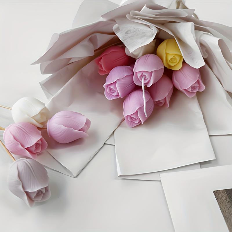 Formă de silicon lalea pentru lumânări și săpunuri, modele florale pentru crafting DIY, fabricare lumânări, formă de silicon florală flexibilă